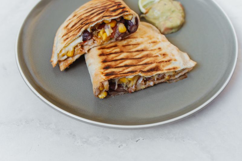 Costa Vida Black Bean Veggie Burrito with guacamole